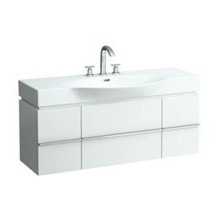 Laufen New Case Palace wastafel onderbouwkast 119.5x37.5x46cm 2 lades. 2 deuren 2 glasplaten. hout antraciet eiken