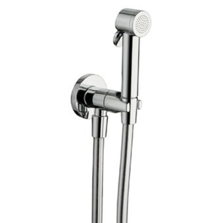 Raminex Tuka Tuka toilet/bidet douchegarnituur met handdouche met aan/uit knop 1/2 met douchesl. 100cm + wandhouder met geïntegr. kraan chroom