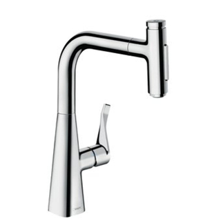 Hansgrohe M71 M7117-H240 1-gats keukenkraan m. uittrekbare handdouche m. 110°/150° draaibare uitloop RVS