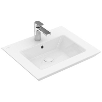 Villeroy en Boch Legato meubelwastafel met kraangat 60x50cm zonder overloop ceramic+ wit