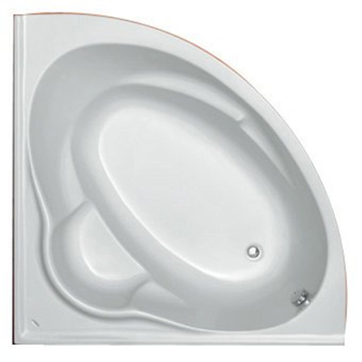 Plieger Kreta hoekbad 135x135cm kwartrond 43cm diep met poten wit