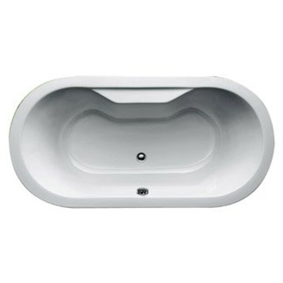 Plieger Zurich duobad 180x90cm acryl ovaal 42cm diep met poten wit