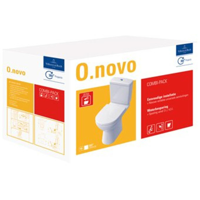Villeroy & Boch O.novo combipack met zitting PK ceramic+ wit