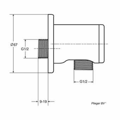 Rada straaldouchekop vandaalbestendig 1/2 inbouw zonder volumestroombegrenzer chroom