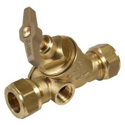 VSH Stopkraan met aftapgelegenheid 2 x klem 12mm