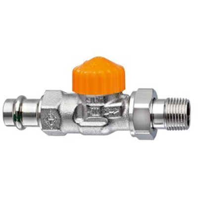 Heimeier Eclipse thermostatisch radiatorventiel met debietregeling recht 15mm tbv Viega Profipress