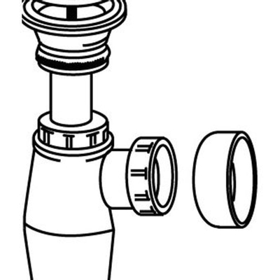Viega plugbekersifon zonder muurbuis 6/4 met rozet chroom