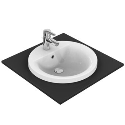 Ideal Standard Connect inbouwwastafel rond O48cm met overloop met kraangat Ideal plus wit