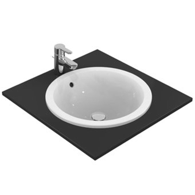 Ideal Standard Connect inbouwwastafel rond O48cm met overloop zonder kraangat Ideal plus wit