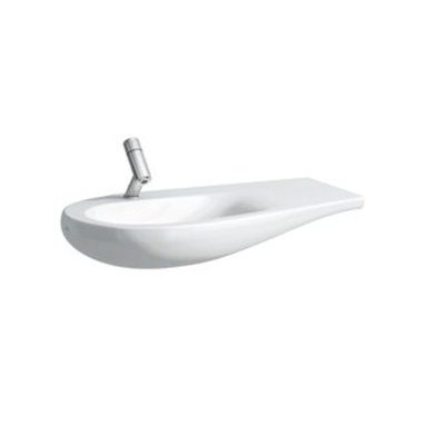 Laufen Alessi One meubelwastafel 90x50x16.5cm 1 kraangat waskom links. aflegruimte rechts incl. clou keramiek lcc-wit