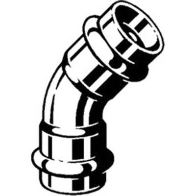 Viega afvoerbocht 45º 32x32mm chroom