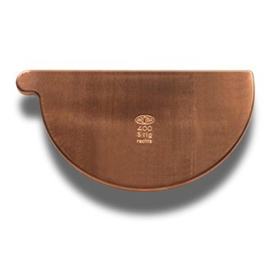 Rheinzink Koper kopschot zonder kraal voor mastgoot rechts M280 dikte=0.60mm