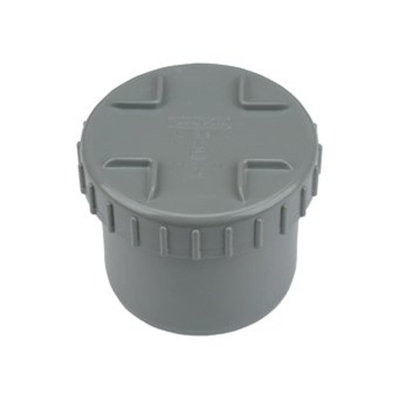 Wavin PVC lijm einddop met schroefdeksel in hulpstuk 90mm