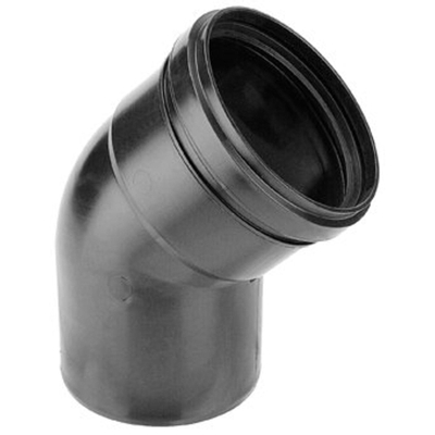 Burgerhout luchttoevoerbocht Ø100mm 45° PP zwart