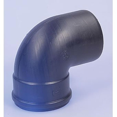 Burgerhout luchttoevoerbocht Ø100mm 90° PP zwart