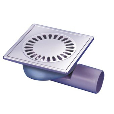 Van den Berg RVS vloerput zij en onderuitlaat 50mm 15x15cm OUTLETSTORE