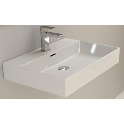 Plieger Kansas wastafel 1 kraangat met overloop 60x46.6cm wit