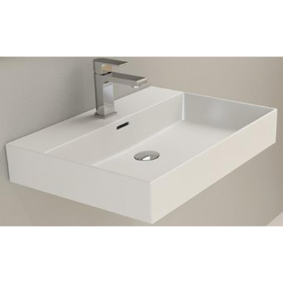 Plieger Kansas wastafel 1 kraangat met overloop 60x46.6cm matwit