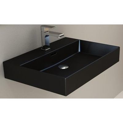 Plieger Kansas wastafel 1 kraangat met overloop 60x46.6cm matzwart