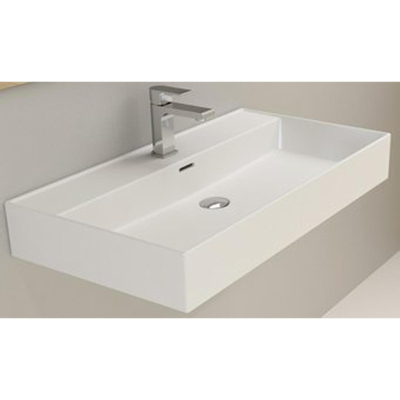 Plieger Kansas wastafel 1 kraangat met overloop 80x46.6cm matwit