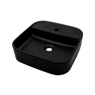 Plieger Fresno opbouwwastafel met kraangat zonder overloop 42x42cm zwart