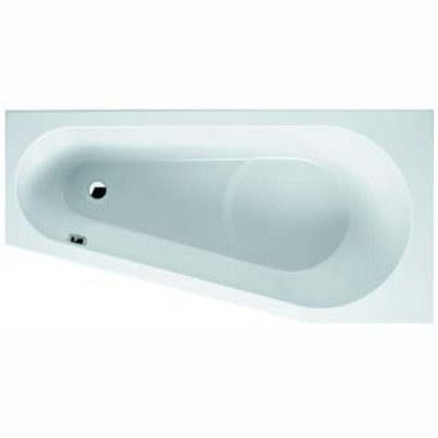 RIHO Delta standaard bad 160x80cm Hoekopstelling Rechts Excl. Poten Wit glans