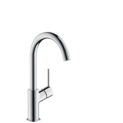 Hansgrohe Talis S2 wastafelkraan met hoge vaste uitloop met push open garnituur chroom