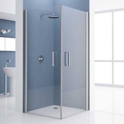 Novellini Giada douchecabine hoekinstap 2G met draaideuren 84/87x195cm wit profiel en helder glas