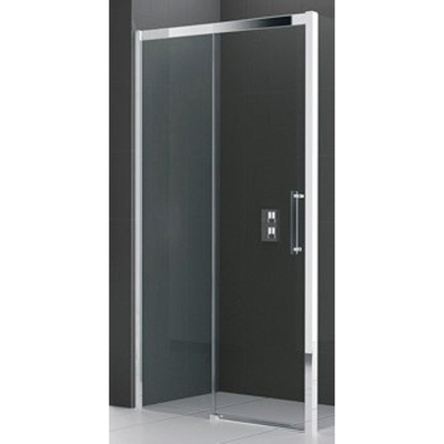 Novellini Rose 2P schuifdeur 116/122x200cm rechts mat-chroom profiel en helder glas