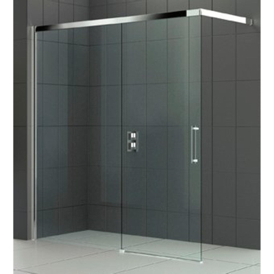 Novellini Rose PHB schuifdeur voor inloop met muursteun 167/170x200cm links mat chroom profiel en helder glas