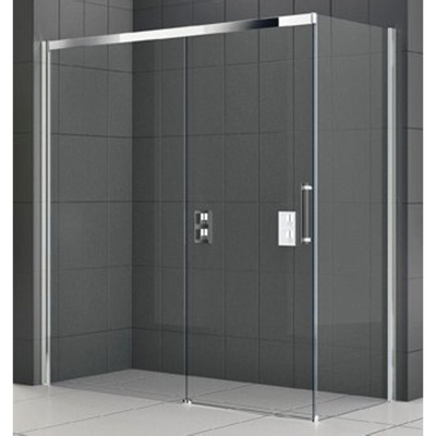 Novellini Rose PH schuifdeur voor vaste wand 117/120x200cm deur schuift naar rechts chroom profiel en helder glas