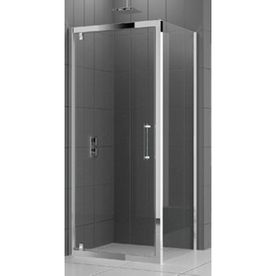 Novellini Rose F vaste wand 78/81x200cm chroom mat profiel en helder glas