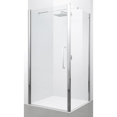 Novellini Young 2.0 F1 zijwand 79/81x200cm chroom profiel met aqua glas