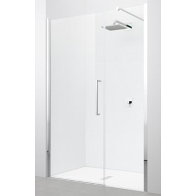 Novellini Young 2.0 GFL draaideur met vaste wand in lijn voor nis 97/101x200cm chroom/helder