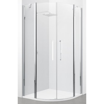 Novellini Young 2.0 R2 douchecabine kwartrond met draaideuren en vaste segmenten 97.5/99.5x200cm matchroom/helder