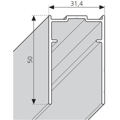 Novellini Young 2.0 verlengingsprofiel H=200cm chroom