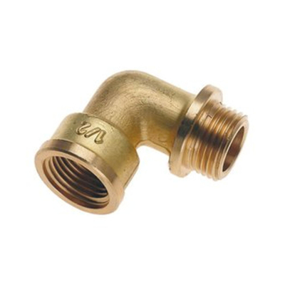 Messing knie binnendraad x buitendraad 1/2