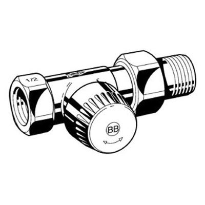 Honeywell Ultraline thermostatische radiatorafsluiter BB binnenwerk 1/2 recht Kvs 0,62 m3 h