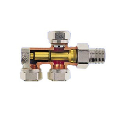 Heimeier Duolux onderblok 2 pijps M24x1,5 1/2 niet instelbaar