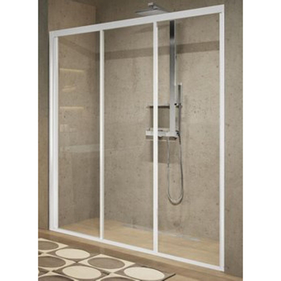 Novellini Lunes 2.0 schuifdeur 3-delig 3P 126/132x195cm chroom/helder