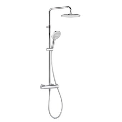 Kludi Freshline douchesysteem met douchekraan thermostatisch met met hoofddouche Ø25cm en handdouche 3S met doucheslang 160cm chroom