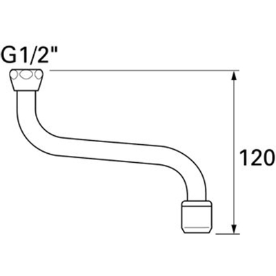 Venlo draaibare onderuitloop met straalregelaar 1/2x130mm chroom