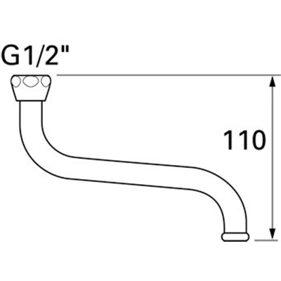 Ideal Standard Onderdelen draaibare onderuitloop 1/2"x200mm chroom
