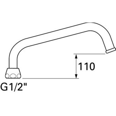 Ideal Standard Onderdelen draaibare bovenuitloop 1/2"x200mm chroom