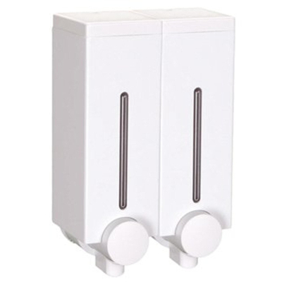 Diaqua zeepdispenser compact dubbel 2x450ml met schroefgaten wit