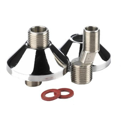 S koppeling met rozet per paar 3/4x3/8 chroom