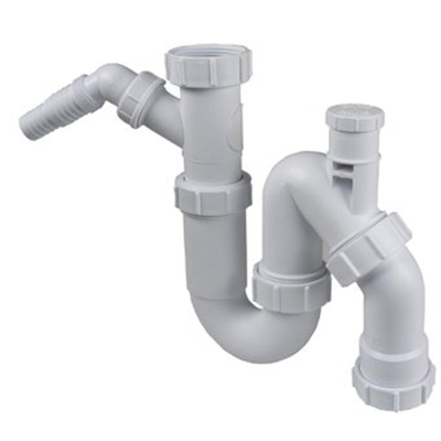 McAlpine Universeelsifons kunststof universeel sifon 6/4 x40mm met beluchter en wasmachine aansluiting