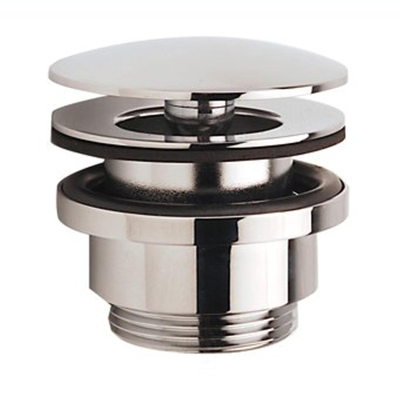 Raminex afvoerplug universeel voor wastafel chroom 1 1.4 met vaste afdekplaat Ø64 of 72mm