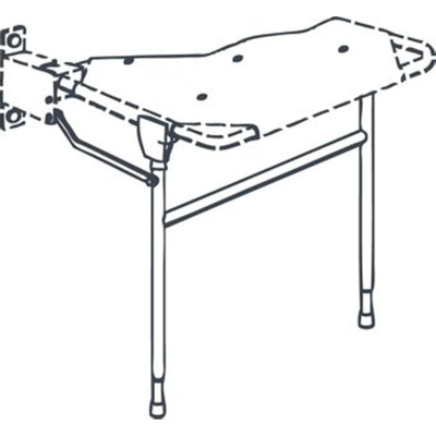 Handicare Handicare Linido hulppootset v douchezitting met verkorte zitdiepte RVS wit