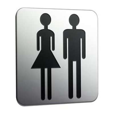 Emco System 2 deurplaat "dames en heren" chroom